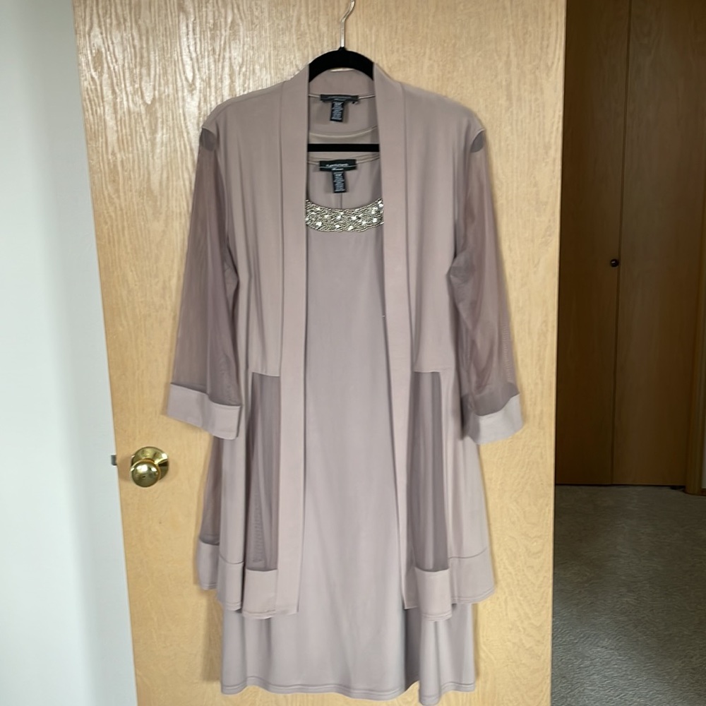 Two-piece embellished cocktail dress.